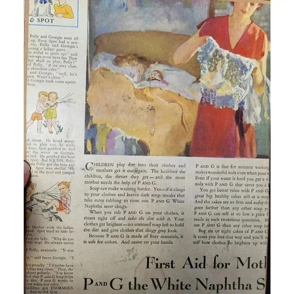 Boy on back‎ of cart art from Womens world magazing 1932 Framed - Picture 4 of 5